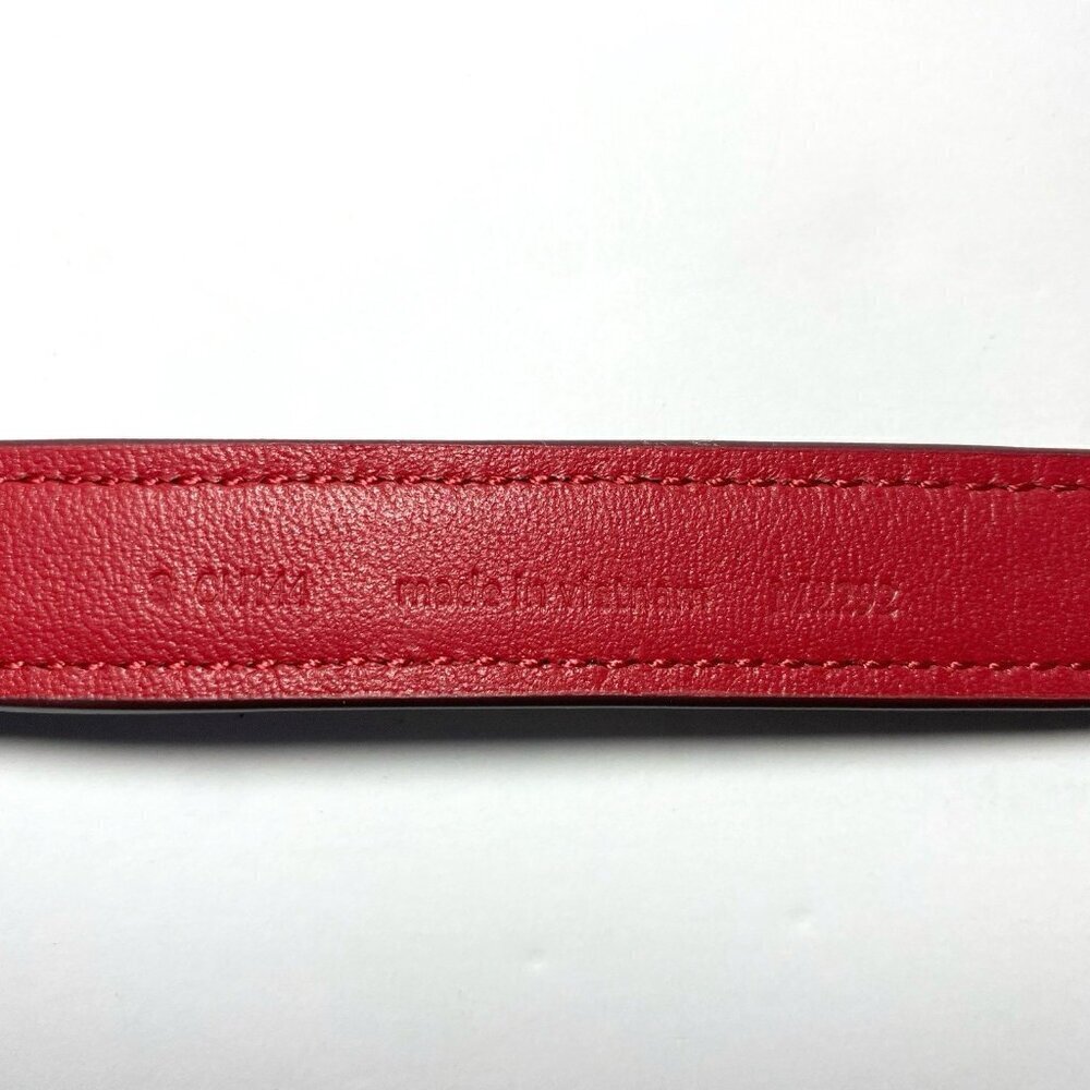 Coach Dog Collar + AirTag Brown Red Small Signature C w/ Apple Tag Tracker - Picture 9 of 11